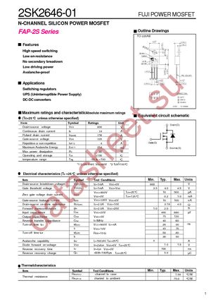 2SK2646-01 datasheet  